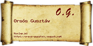 Orsós Gusztáv névjegykártya